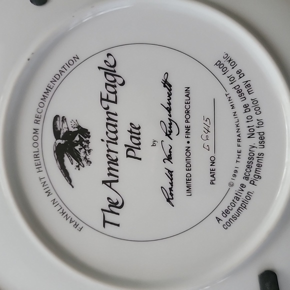 Vintage 1991 Franklin Mint Collector Plate ~ American Eagle - Picture 4 of 6